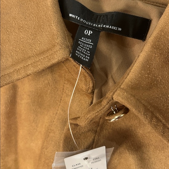 White House Black Market Faux Suede Shirt Dress- Soft Camel- Midi - Picture 5 of 5